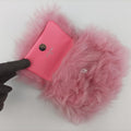 Secondhand Chanel CC Hook Card Holder Pink Shearling AP2397 handbag | stylenewstar