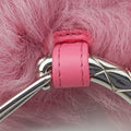 Secondhand Chanel CC Hook Card Holder Pink Shearling AP2397 handbag | stylenewstar
