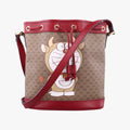 Doraemon collaboration Brown x red PVC coated canvas×Leather 655597 A034153779ドラえもんコラボ ブラウンxレッド PVCコーティングキャンバス×レザー 655597 A034153779