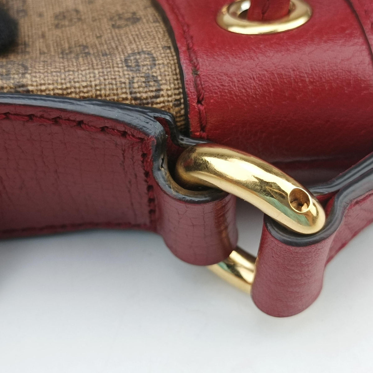 Doraemon collaboration Brown x red PVC coated canvas×Leather 655597 A034153779ドラえもんコラボ ブラウンxレッド PVCコーティングキャンバス×レザー 655597 A034153779
