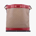 Doraemon collaboration Brown x red PVC coated canvas×Leather 655597 A034153779ドラえもんコラボ ブラウンxレッド PVCコーティングキャンバス×レザー 655597 A034153779