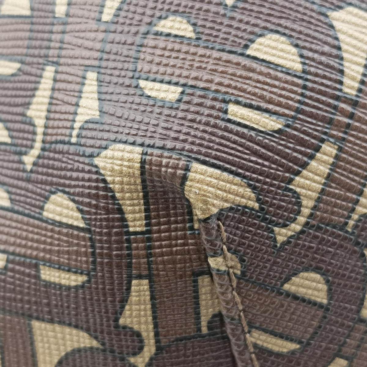 Monogram Stripe Brown×Multicolour PVC coated canvas x leather ITSAMSRL3335CAMモノグラムストライプ ブラウン×マルチカラー PVCコーティングキャンバス×レザー ITSAMSRL3335CAM