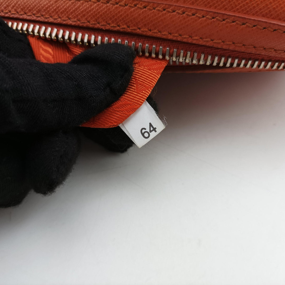 bowling Orange SAFFIANO Leather 64ボウリング オレンジ サフィアーノレザー 64