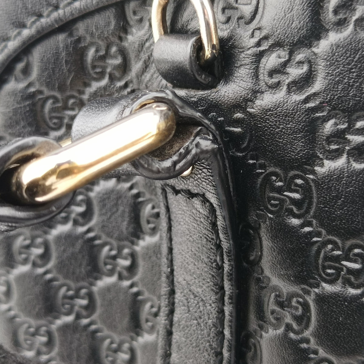 Microguccissima Black Leather 449654 H026847258マイクログッチシマ ブラック レザー 449654 H026847258