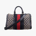 Sherry Line navy×red×beige canvas×leather 247205 H015234011シェリーライン ネイビー×レッド×ベージュ キャンバス×レザー 247205 H015234011