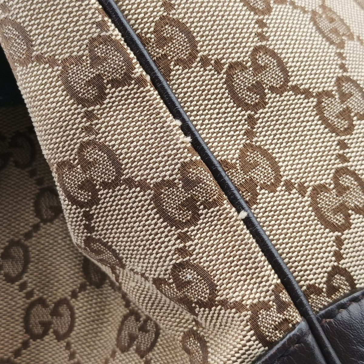 Bamboo Beige×Brown Canvas×Leather 282317 H010868917バンブー ベージュ×ブラウン キャンバス×レザー 282317 H010868917