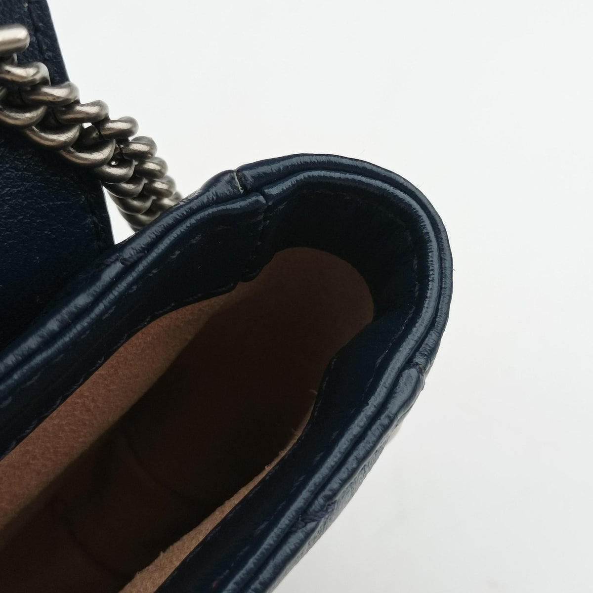 GG Marmont White×blue Leather 574969 GGマーモント ホワイト×ブルー レザー 574969