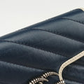 GG Marmont White×blue Leather 574969 GGマーモント ホワイト×ブルー レザー 574969