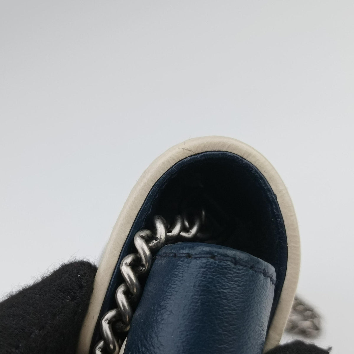 GG Marmont White×blue Leather 574969 GGマーモント ホワイト×ブルー レザー 574969