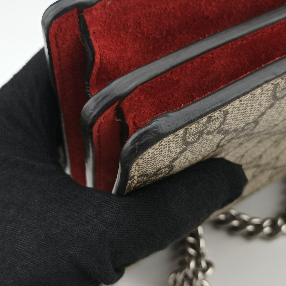 Dionysus beige×red PVC coated canvas × suede 400249 B028909972ディオニュソス ベージュ×レッド PVCコーティングキャンバス × スエード 400249 B028909972