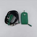 triangle embossed logo Green Leather 1BH190 7/Dトライアングル エンボスロゴ グリーン レザー 1BH190 7/D