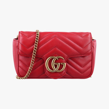 GG Marmont Red Leather 476433 GGマーモント レッド レザー 476433