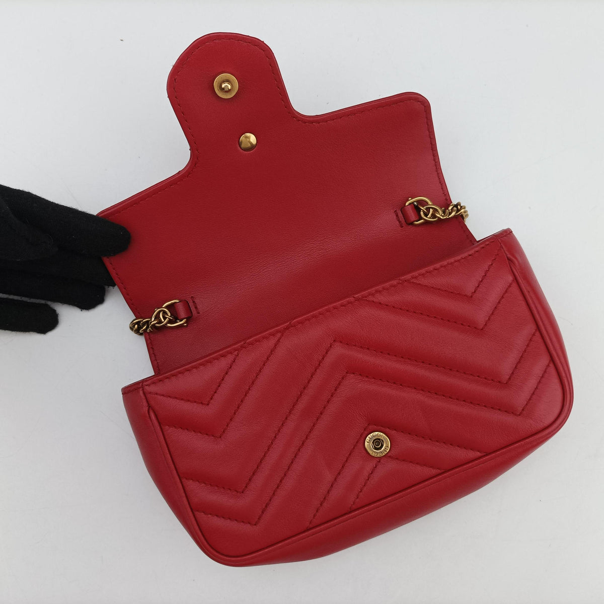 GG Marmont Red Leather 476433 GGマーモント レッド レザー 476433