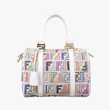 Zucca Boston White x Multicolor PVC coated canvas 8BL068 2305/8BL068/BBP/099ズッカ ボストン ホワイト x マルチカラー PVCコーティングキャンバス 8BL068 2305/8BL068/BBP/099