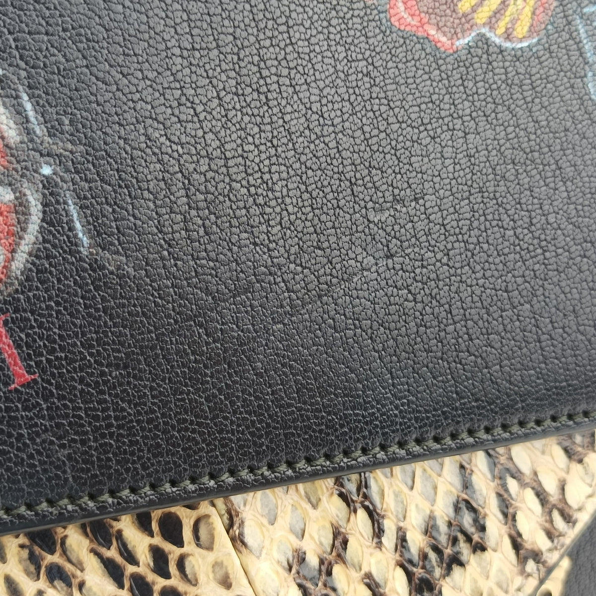 Ottilia Black×Multicolour Leather×snakeskin 488712 B022944604オッティリア ブラック×マルチカラー レザー×ヘビ革 488712 B022944604