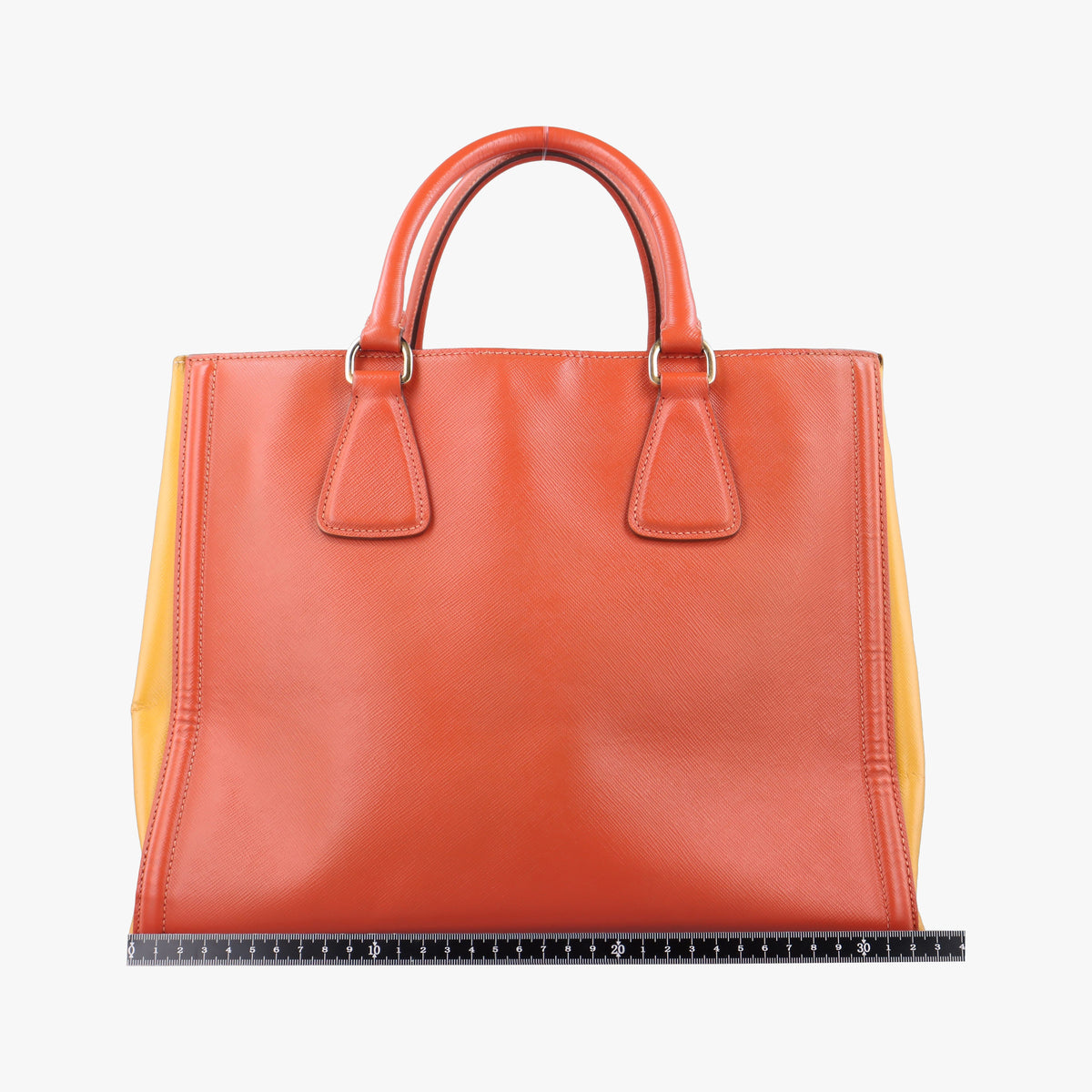 Triangle logo Orange x Yellow Saffiano leather 31/H 165トライアングルロゴ オレンジ x イェロー サフィアーノレザー 31/H 165