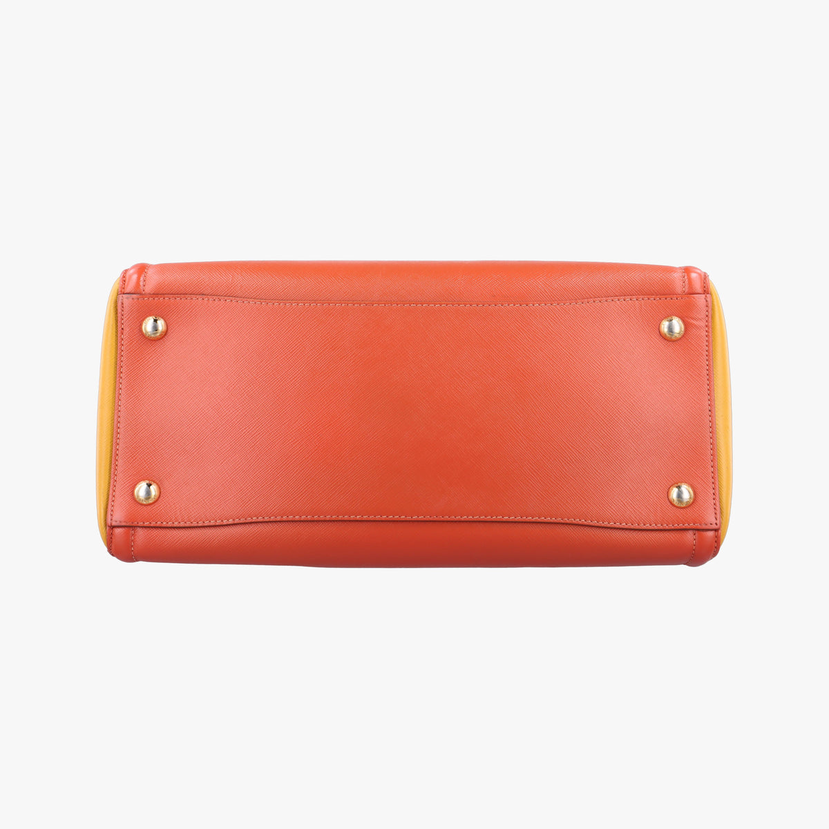 Triangle logo Orange x Yellow Saffiano leather 31/H 165トライアングルロゴ オレンジ x イェロー サフィアーノレザー 31/H 165