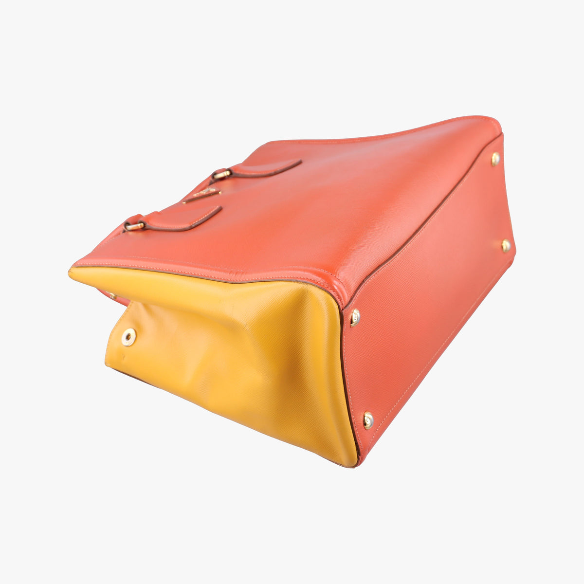 Triangle logo Orange x Yellow Saffiano leather 31/H 165トライアングルロゴ オレンジ x イェロー サフィアーノレザー 31/H 165