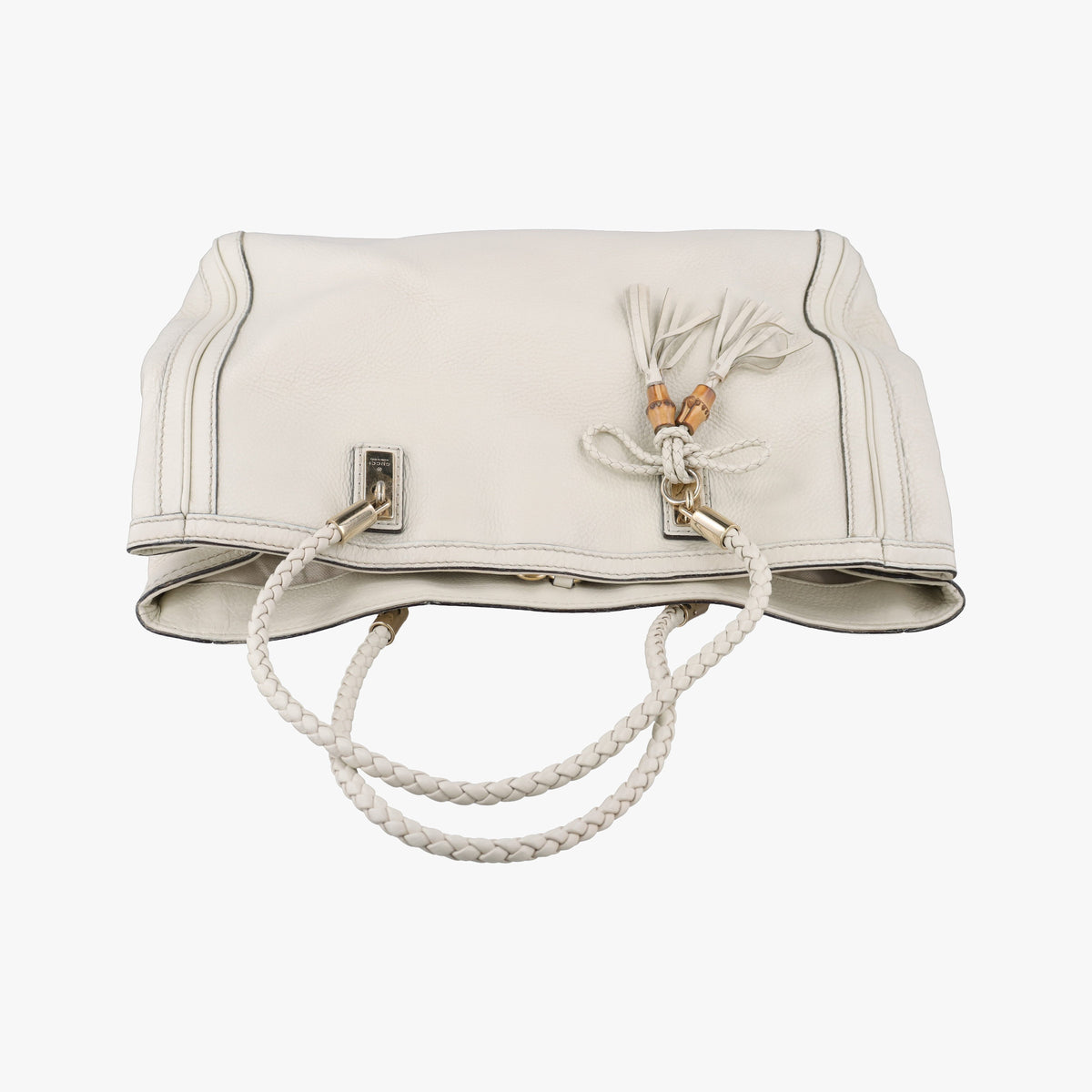 Bella Bamboo Tassel fringe White Leather 269945 E013071938ベラ バンブータッセル フリンジ ホワイト レザー 269945 E013071938
