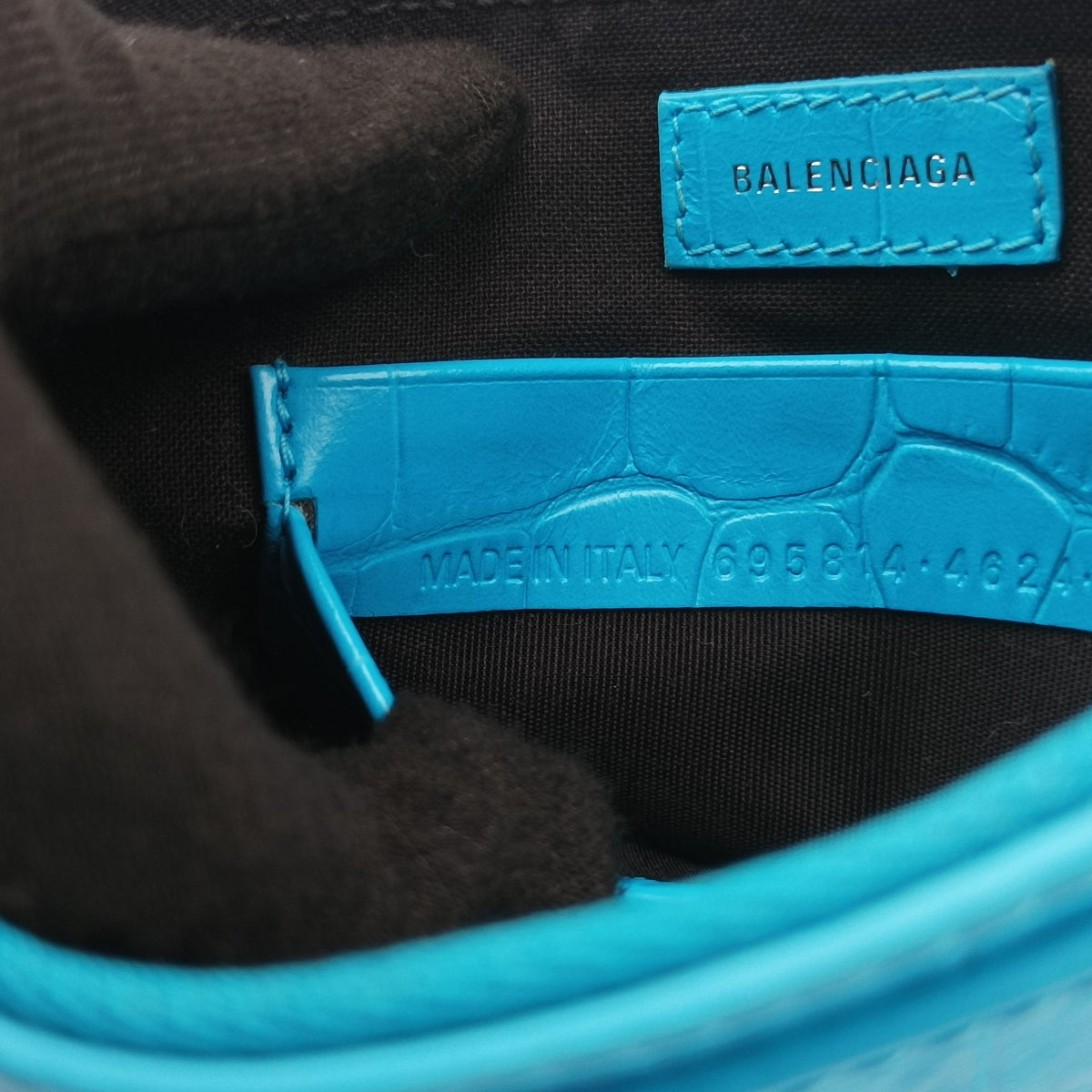 Le Cagole Mini Blue Leather 695814 695814.4624.R.584046ル カゴール ミニ ブルー レザー 695814 695814.4624.R.584046
