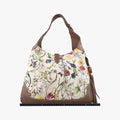 New Jackie Flora brown×Multicolour canvas×leather 246907 E013109413ニュージャッキー フローラ ブラウン×マルチカラー キャンバス×レザー 246907 E013109413