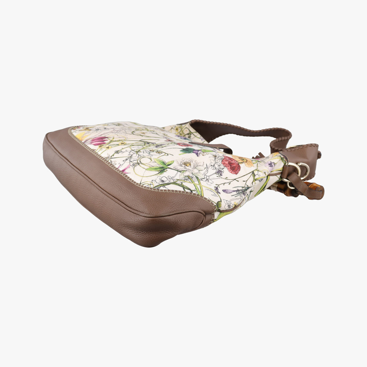 New Jackie Flora brown×Multicolour canvas×leather 246907 E013109413ニュージャッキー フローラ ブラウン×マルチカラー キャンバス×レザー 246907 E013109413