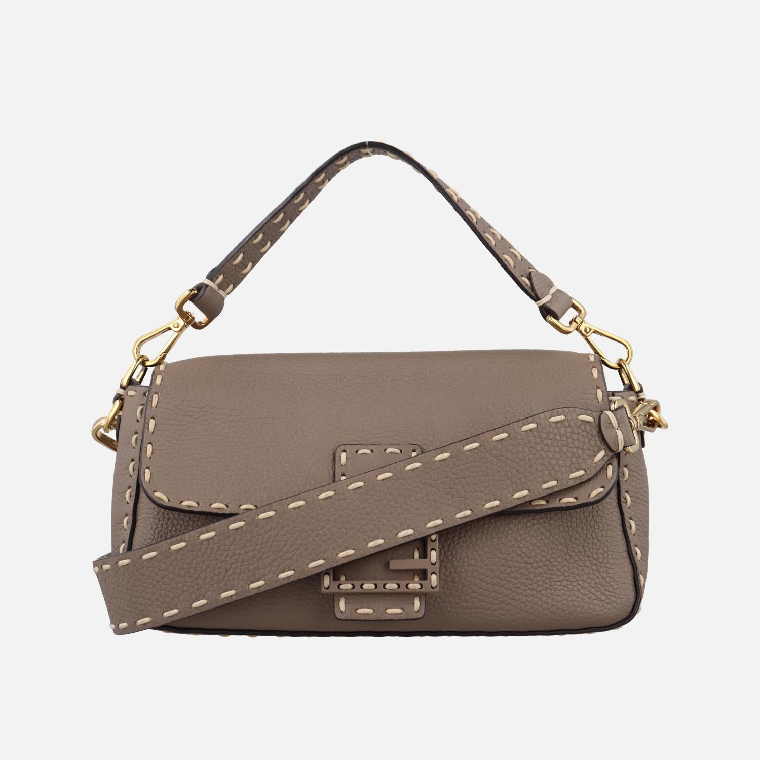 フェンディ Fendi ショルダーバッグ レディース バゲット グレー レザー 8BR600-AH95.219.3118