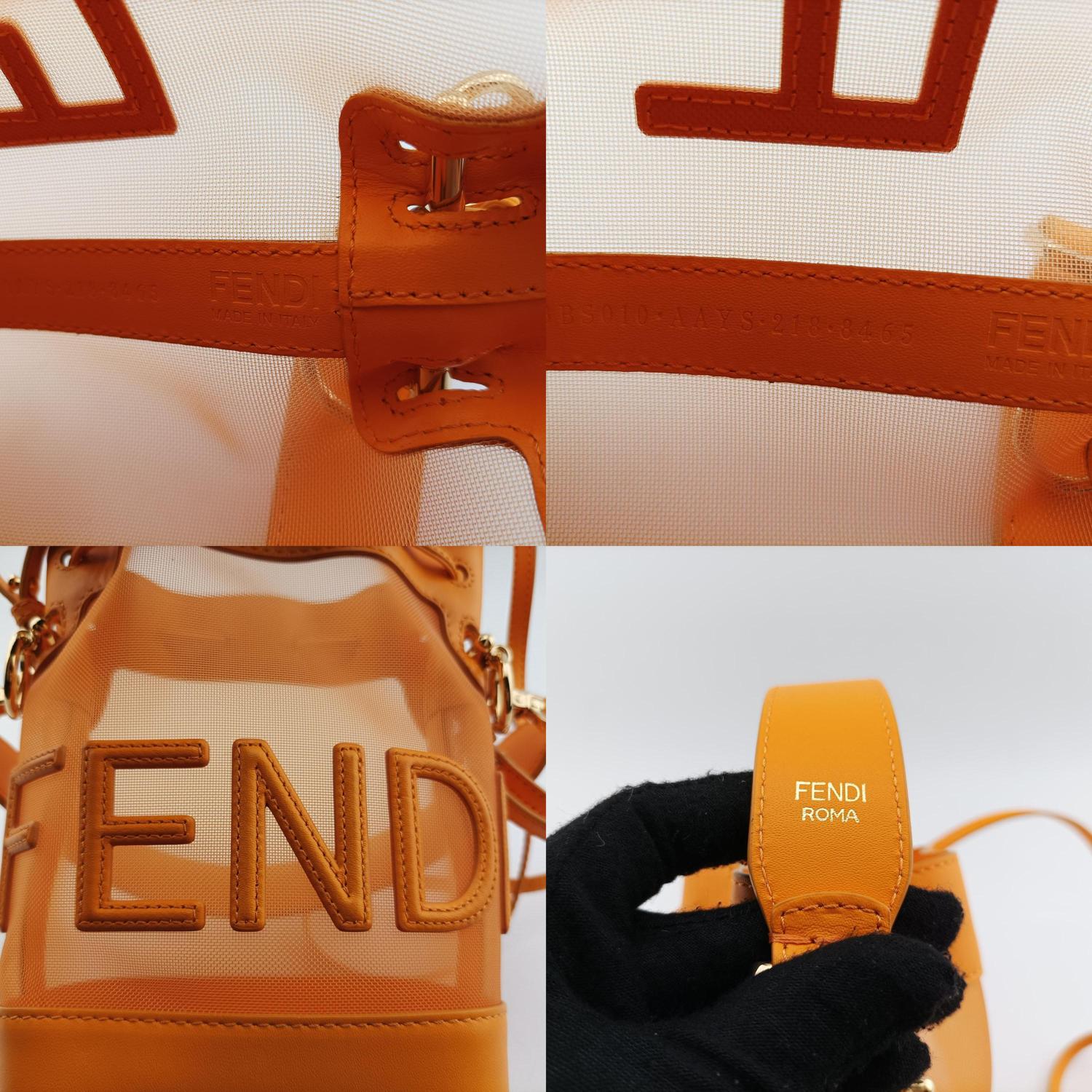 フェンディ Fendi ショルダーバッグ レディース ミニモントレゾール オレンジ ナイロン×レザー 8BS010.AAYS.218.8465