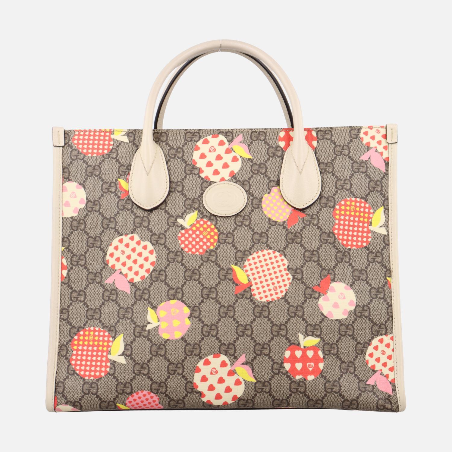 グッチ Gucci ショルダーバッグ レディース GGスプリーム グレー PVCxレザー