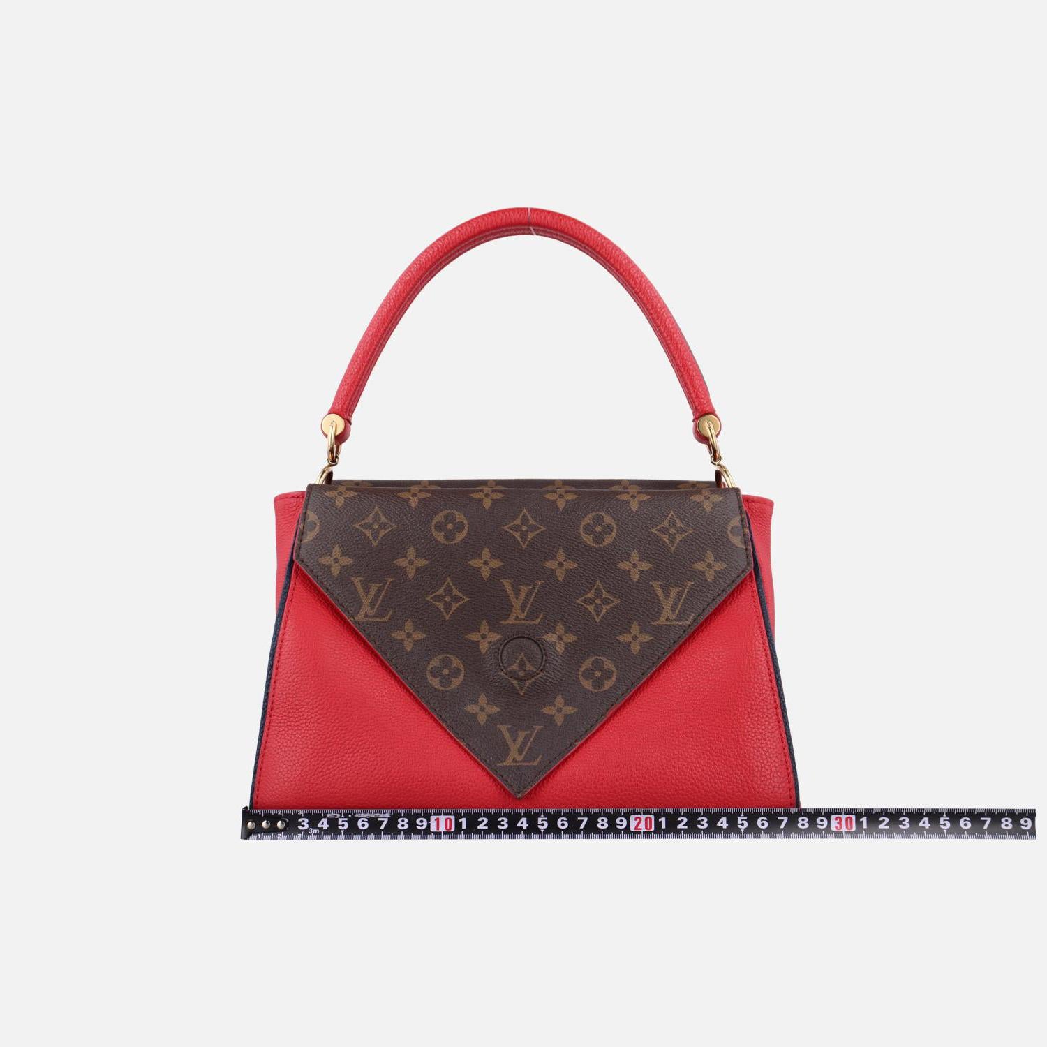 ルイヴィトン Louis Vuitton ショルダーバッグ レディース ドゥブルV レッド モノグラムキャンバス×カーフレザー M54624 TR1167