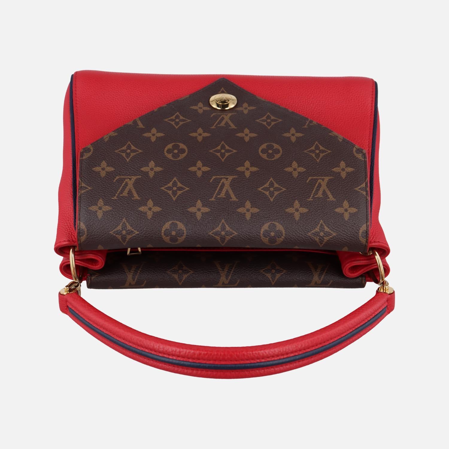 ルイヴィトン Louis Vuitton ショルダーバッグ レディース ドゥブルV レッド モノグラムキャンバス×カーフレザー M54624 TR1167