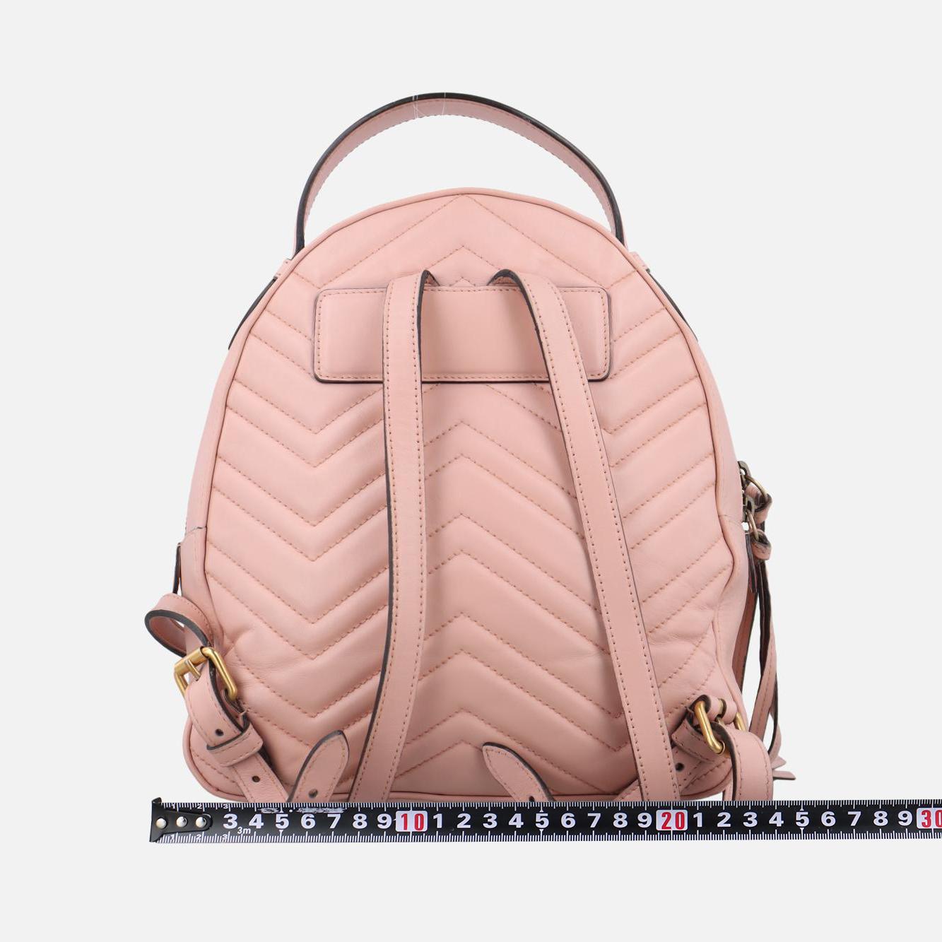 グッチ Gucci リュック/バックパック レディース GGマーモント ピンク レザー