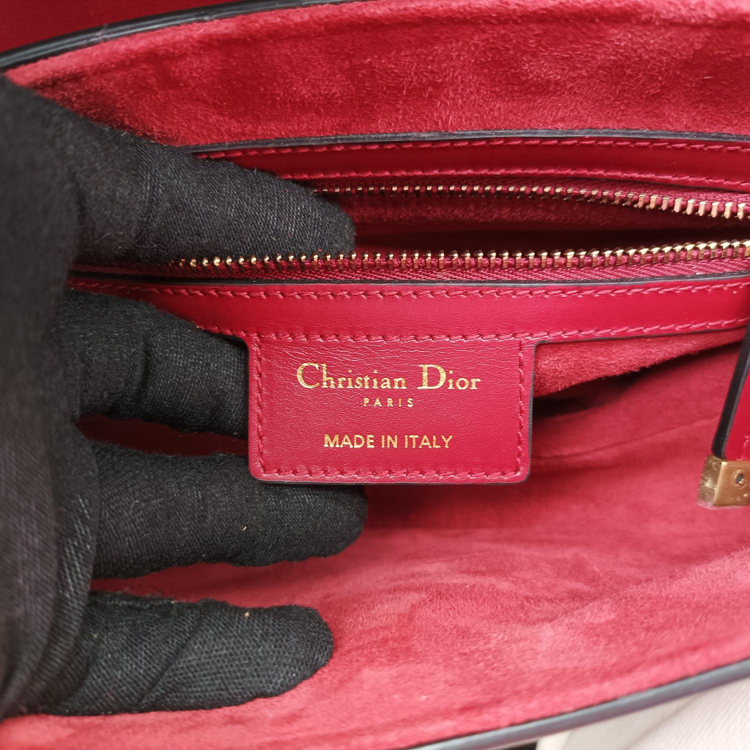 クリスチャンディオール Christian Dior ショルダーバッグ レディース サドルバッグ レッド レザー 09-MA-0119