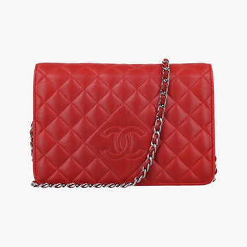 シャネル Chanel ショルダーバッグ レディース レッド ラムスキン 18739886