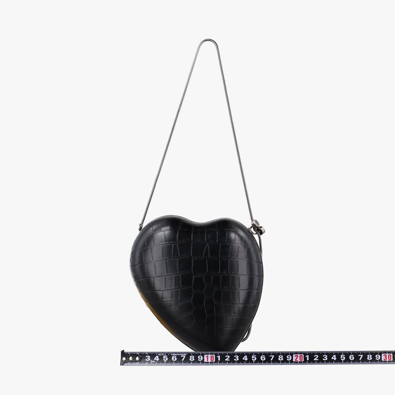 イヴサンローラン Yves saint Laurent ショルダーバッグ レディース ハート型 ブラック レザー BCI466212.0717