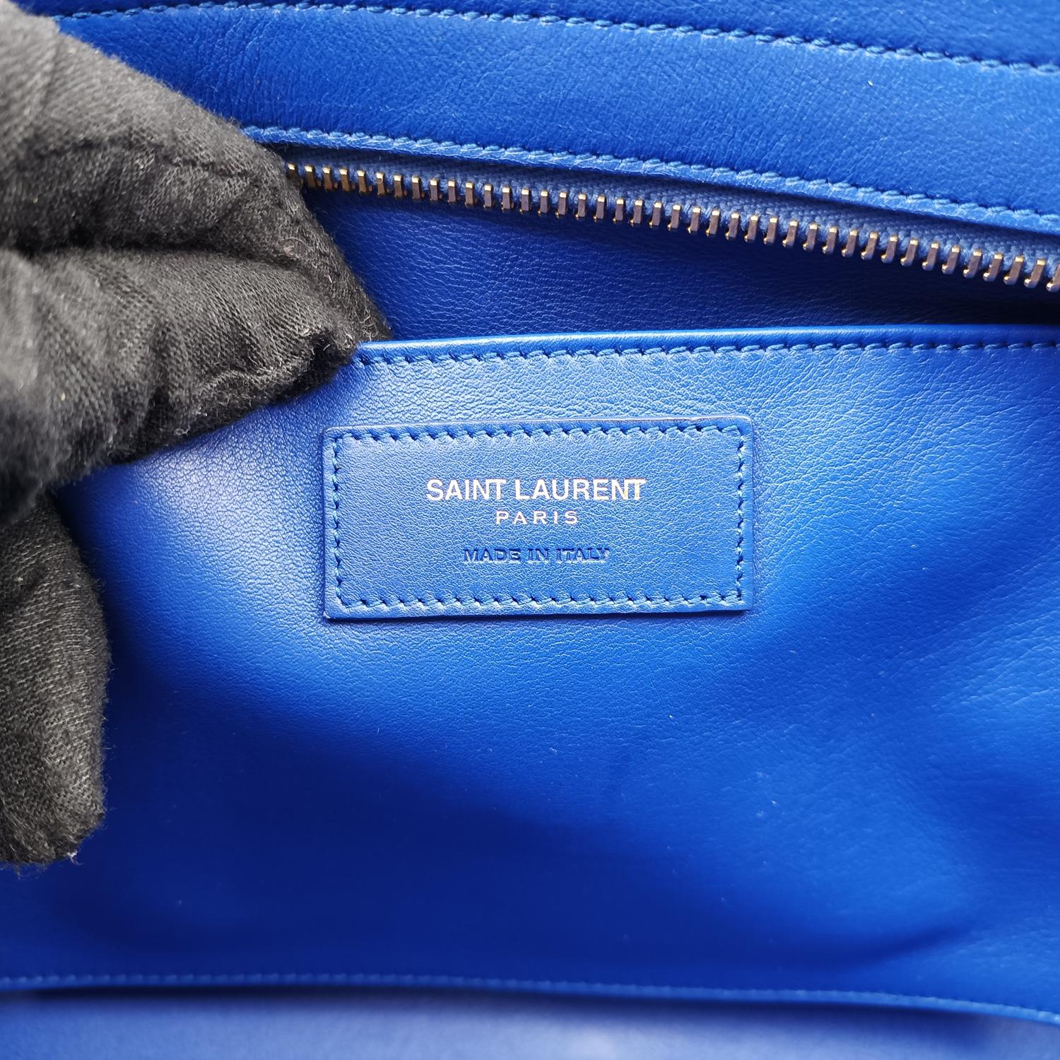 イヴサンローラン Yves saint Laurent ショルダーバッグ レディース ベイビー ブルー キャンバスｘスエード GNR436834.0516