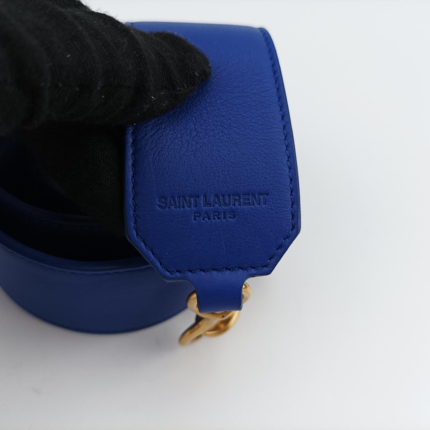 イヴサンローラン Yves saint Laurent ショルダーバッグ レディース ベイビー ブルー キャンバスｘスエード GNR436834.0516