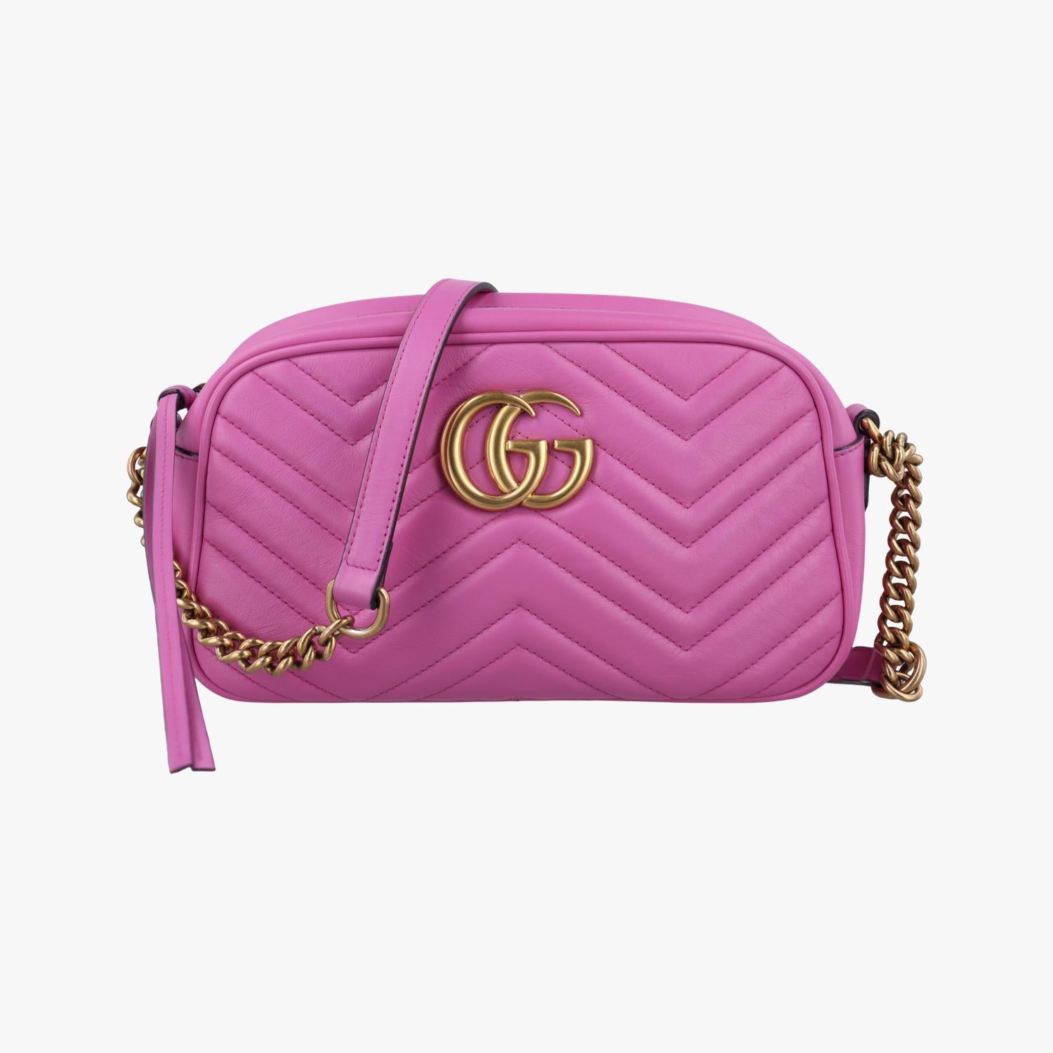 グッチ Gucci ショルダーバッグ レディース GGマーモント ピンク レザー