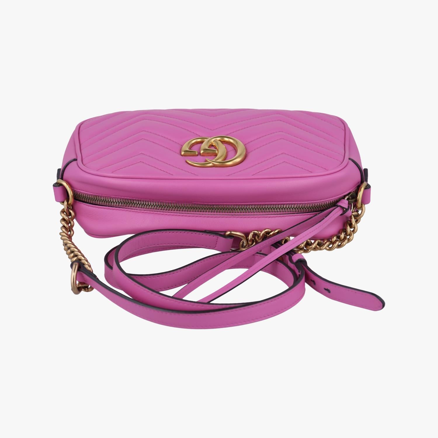 グッチ Gucci ショルダーバッグ レディース GGマーモント ピンク レザー