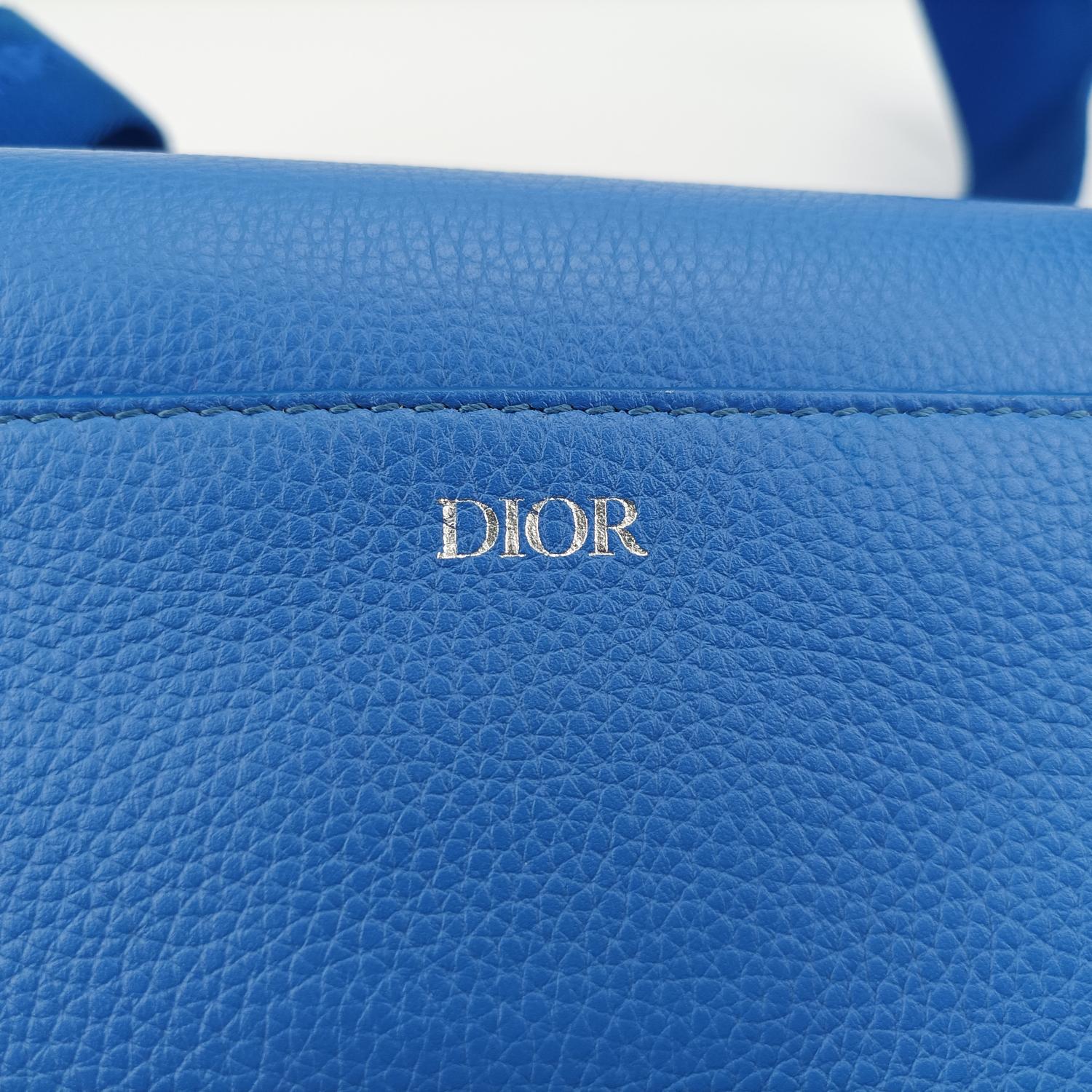 クリスチャンディオール Christian Dior ショルダーバッグ レディース サドルバッグ ブルー レザー 23-BO-1129