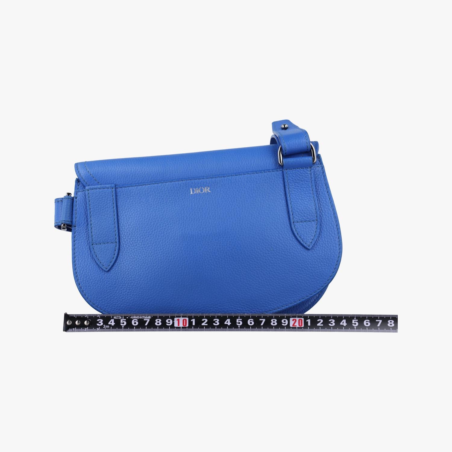 クリスチャンディオール Christian Dior ショルダーバッグ レディース サドルバッグ ブルー レザー 23-BO-1129