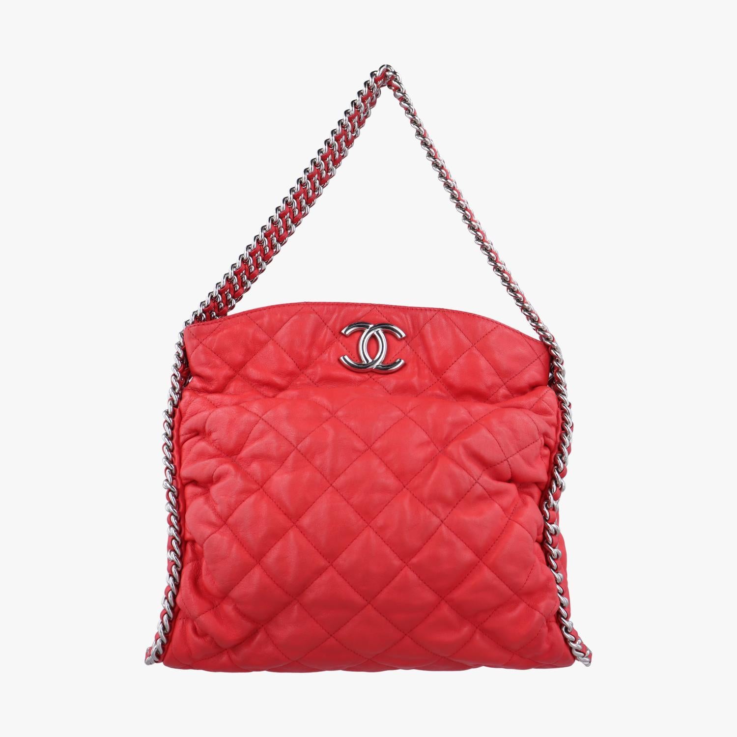 シャネル Chanel ショルダーバッグ レディース マトラッセ ココマーク レッド ラムスキン A49892 15374091