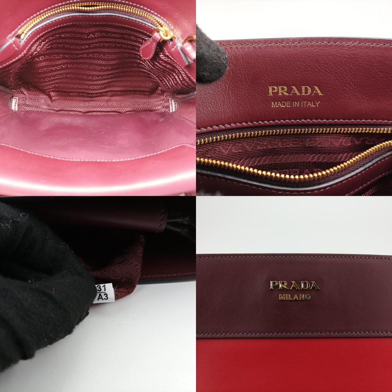 プラダ Prada ショルダーバッグ レディース ビブリオテーク レッド レザー 1BC034 31/A3