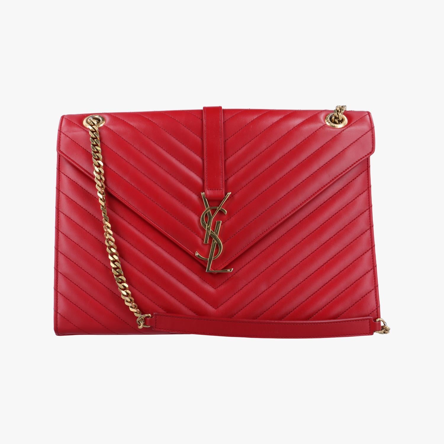 イヴサンローラン Yves saint Laurent ショルダーバッグ レディース エンベロープ レッド レザー ARS354118.1014