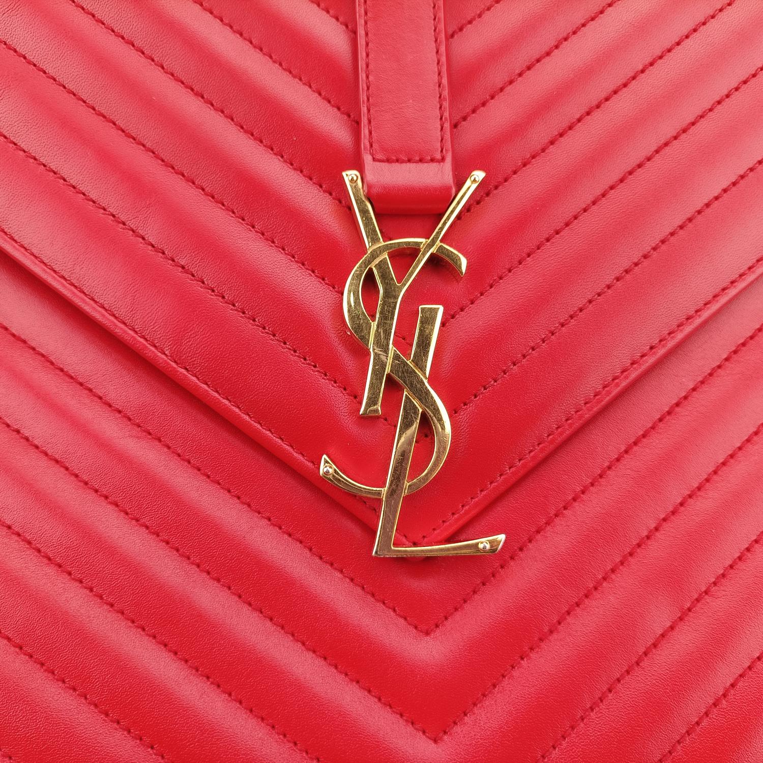 イヴサンローラン Yves saint Laurent ショルダーバッグ レディース エンベロープ レッド レザー ARS354118.1014