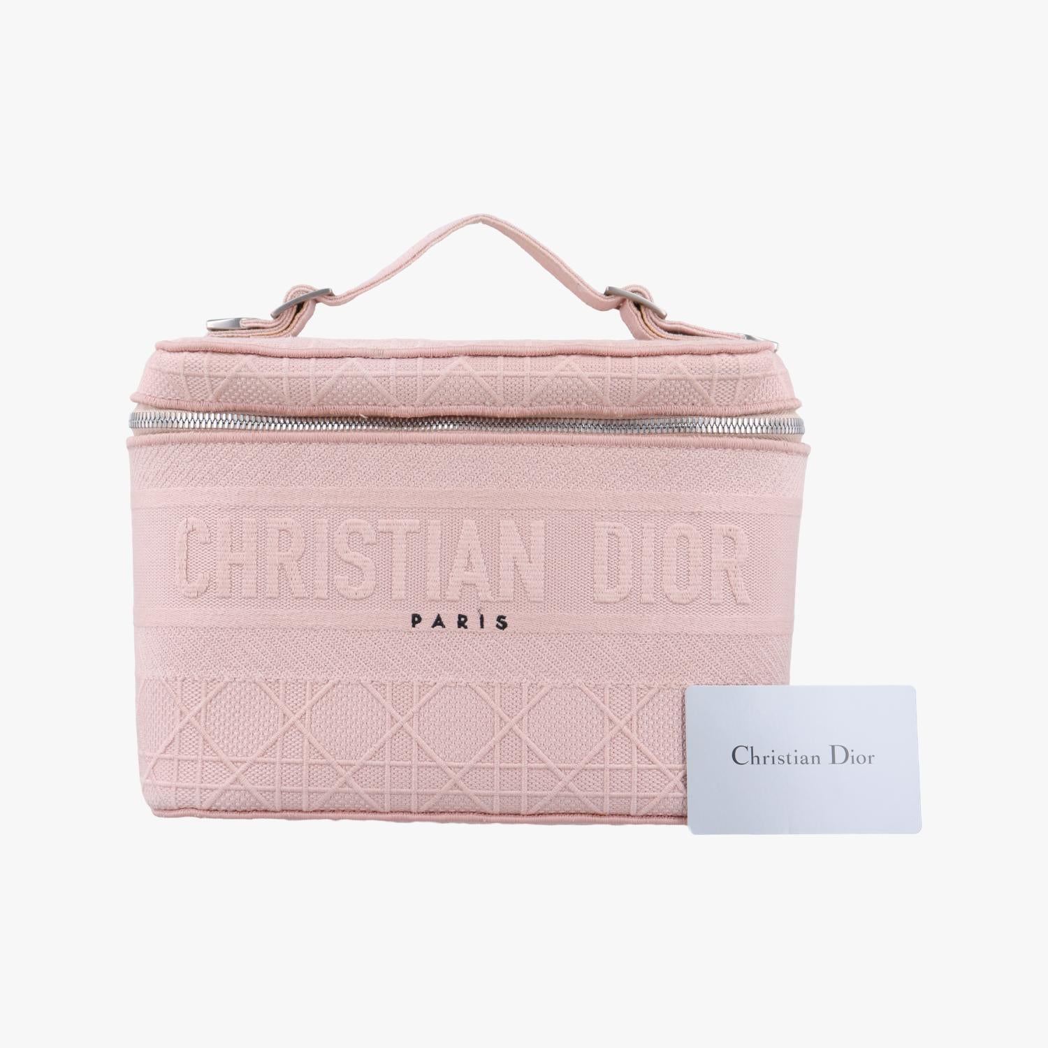 クリスチャンディオール Christian Dior ポーチ/バニティ レディース トラベル ヴァニティ ピンク キャンバス 50-MA-0210