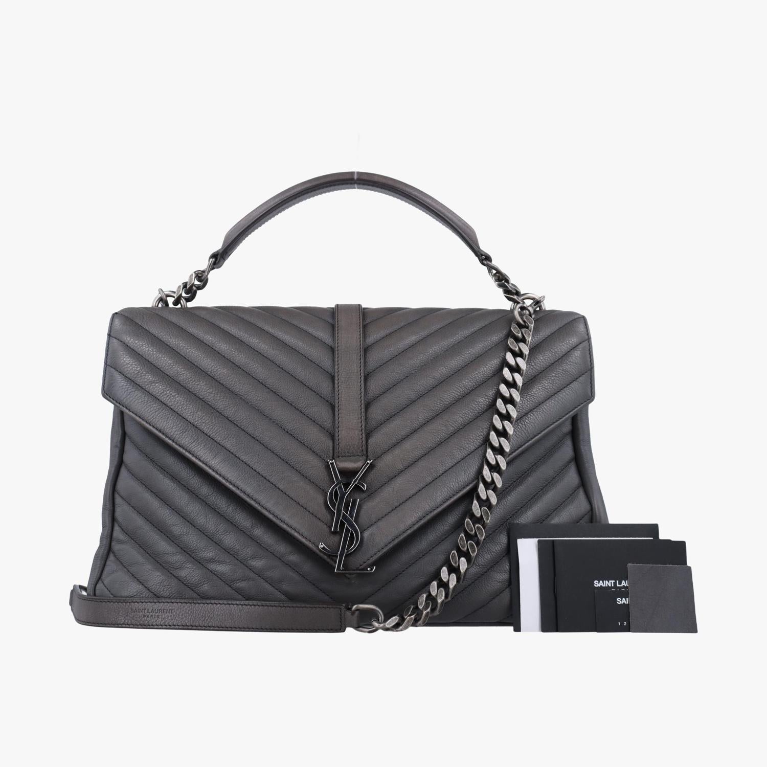 イヴサンローラン Yves saint Laurent ショルダーバッグ レディース カレッジ グレー レザー TCT392738.0216