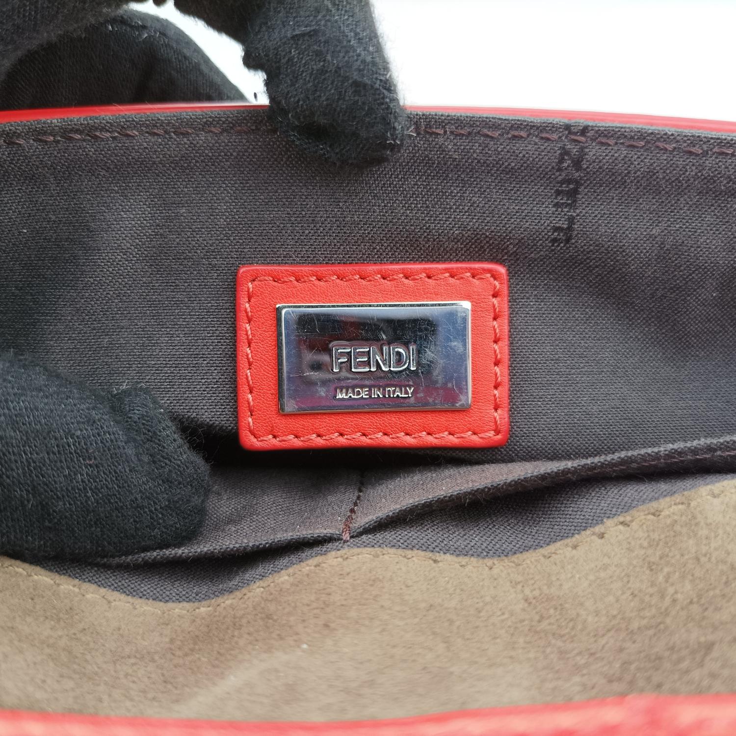 フェンディ Fendi ショルダーバッグ レディース トレ バゲット レッド レザー 8BR758-3WX-159-8241