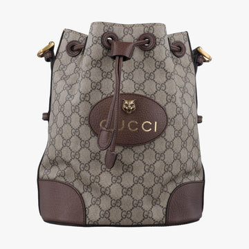 グッチ Gucci ショルダーバッグ レディース シェリーライン キャットヘッド グレー PVCコーティングキャンバス 473875 I028322754