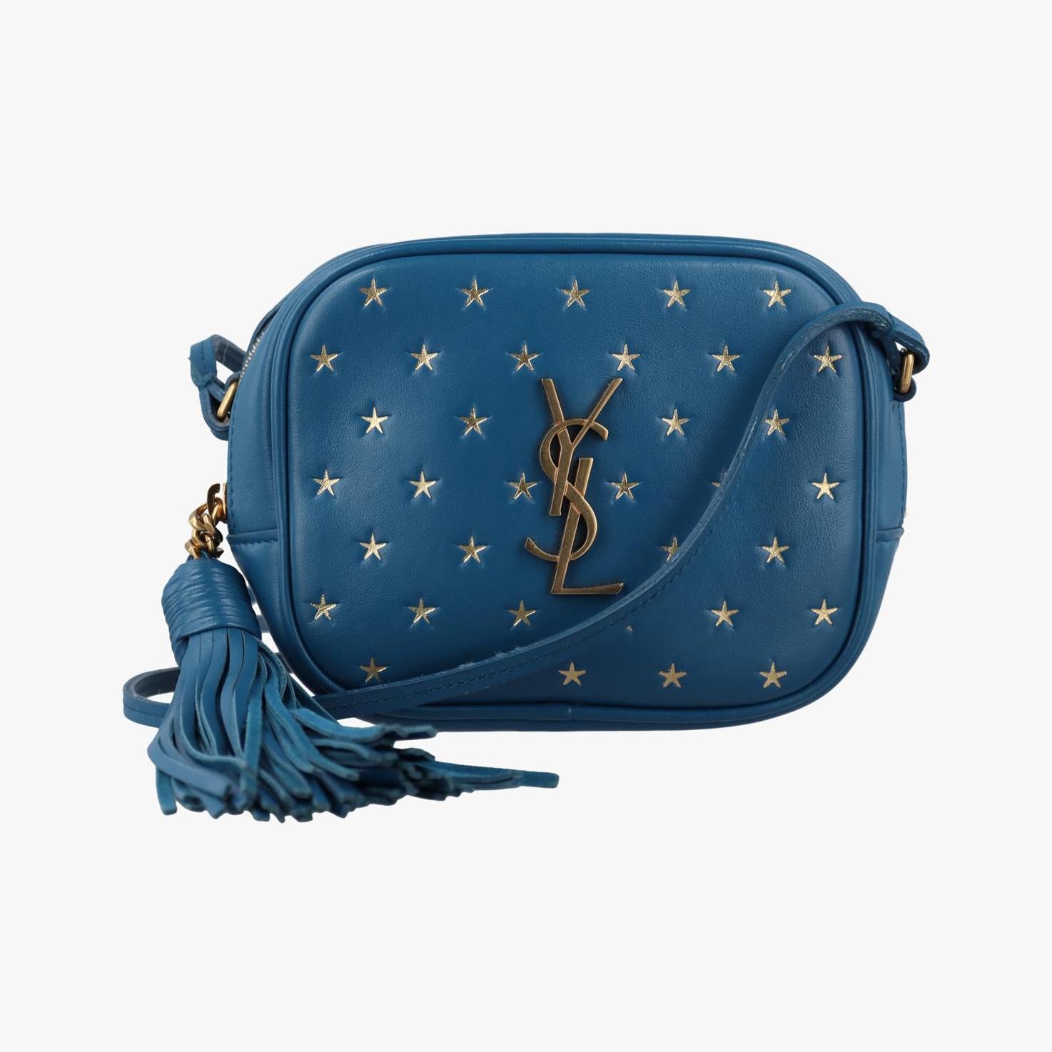 イヴサンローラン Yves saint Laurent ショルダーバッグ レディース ブロガー ブルー レザー PTR425317.0119